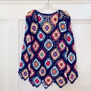 Vintage Crochet Granny Square Top